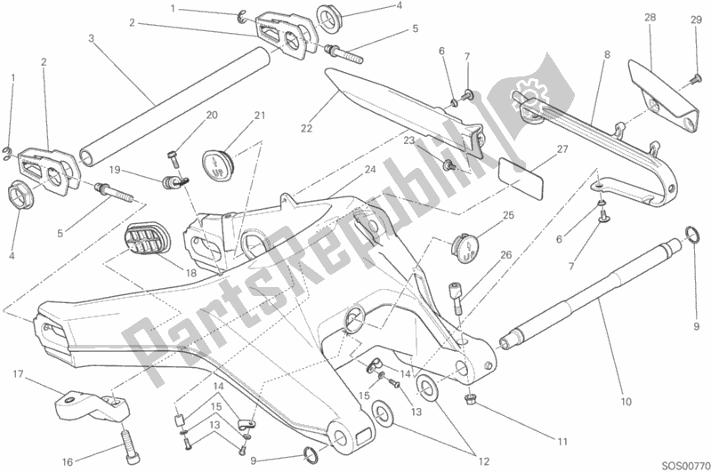 All parts for the 027 - Forcellone Posteriore of the Ducati Scrambler Italia Independent 803 2016